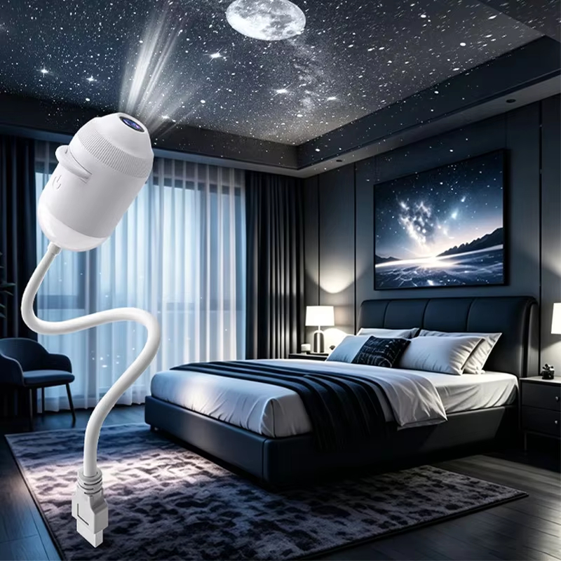 Home Cinema Led Projector - 4K USB-projector nachtlampje, 360° verstelbaar, met