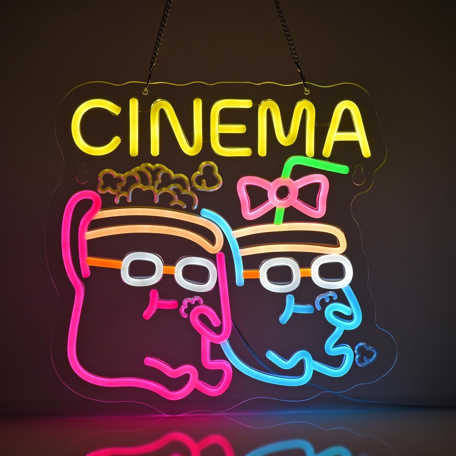 Home Cinema Wall Lights - Cinema-neonreclamebord, USB-aangedreven, dimbare neonverlichting, hangende wanddecoratie