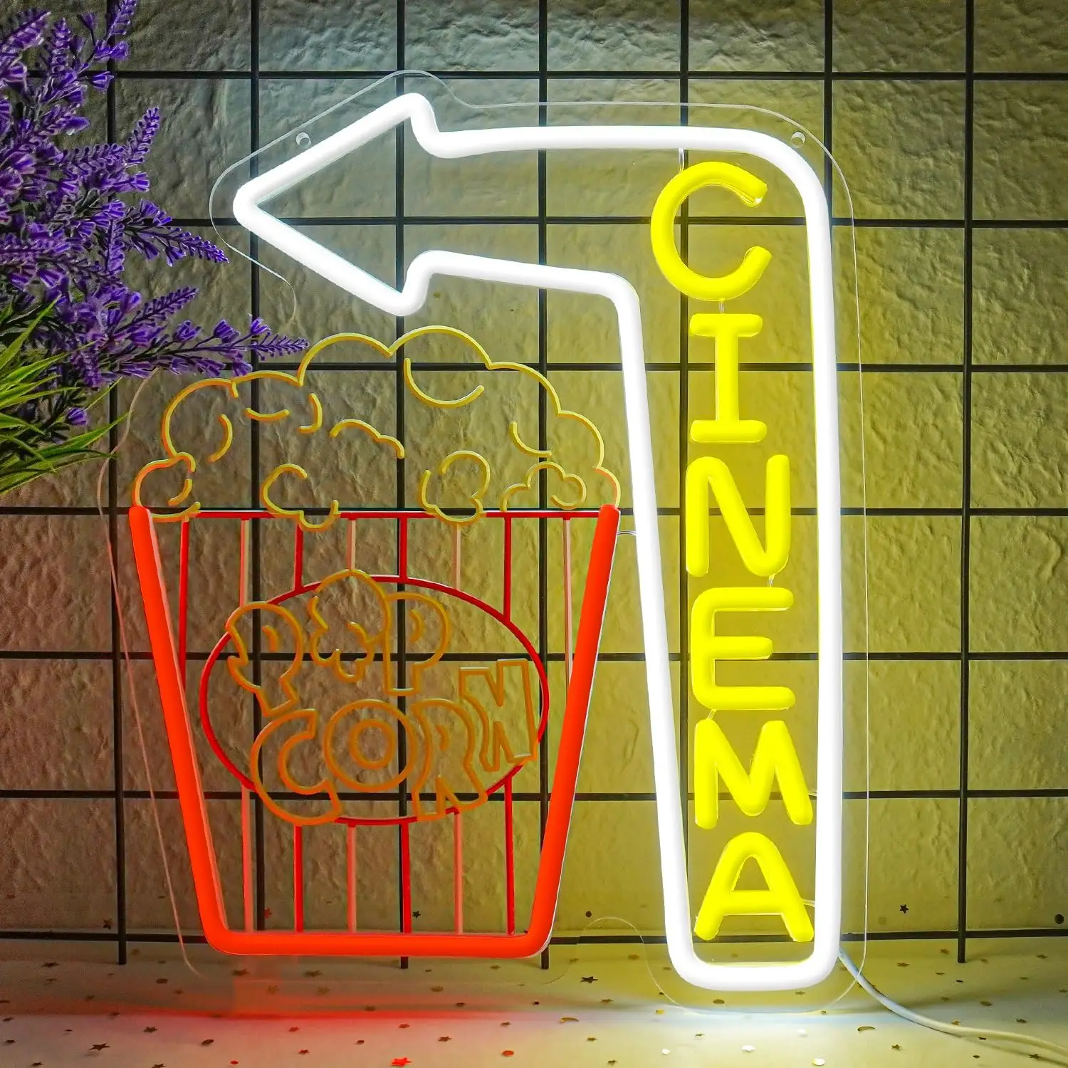 Home Cinema Wall Lights - Cinema Popcorn Neonbord Kleurrijk Snack LED
