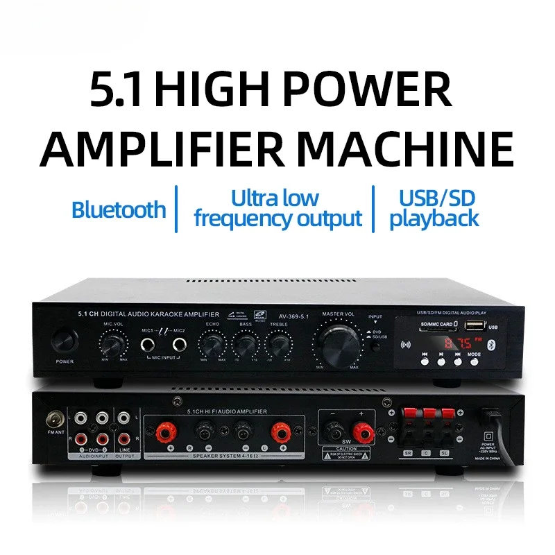 Home Theater Speaker - AV-369BT Bluetooth 5.1 Geluidsluidspreker AMP, Stereo