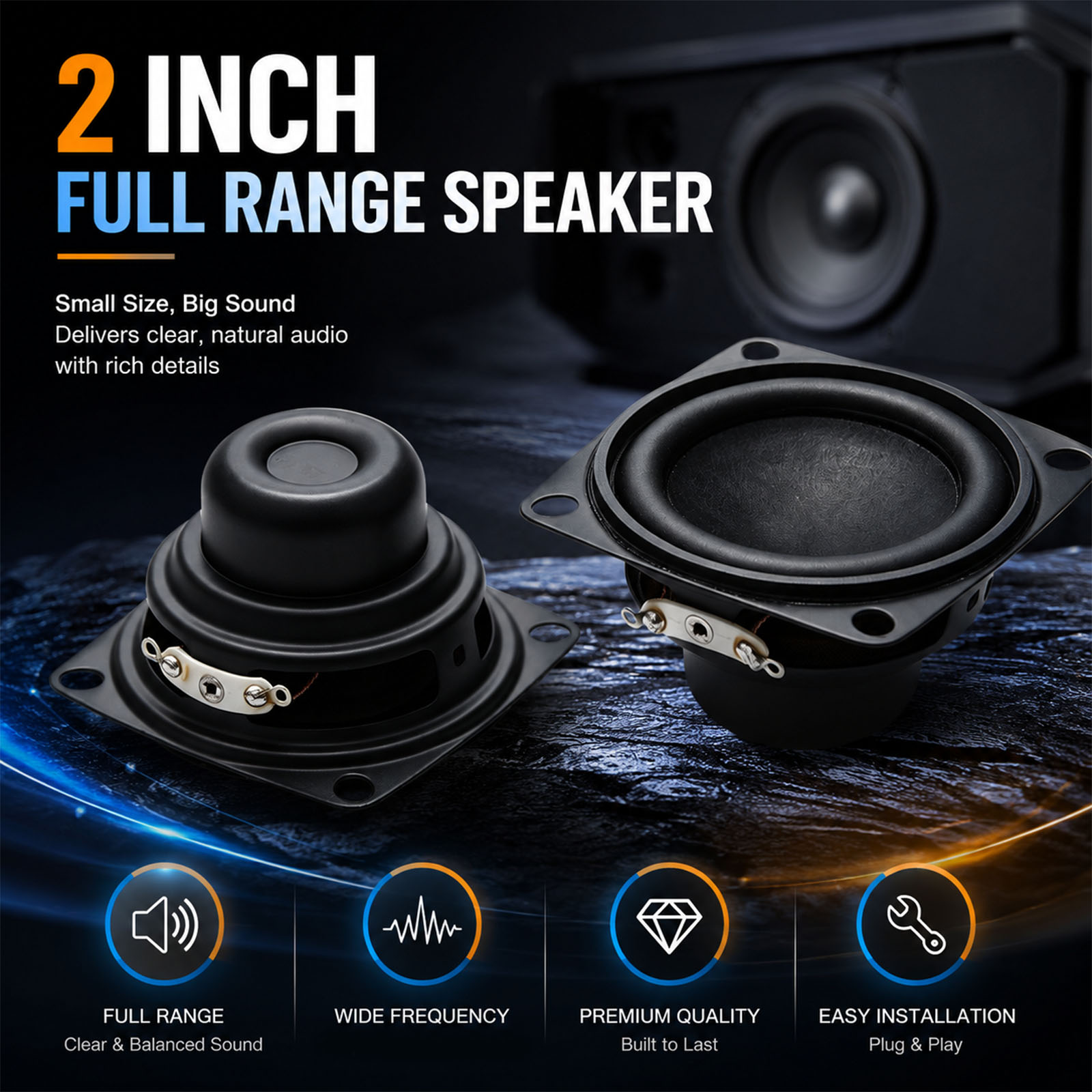 2Pcs 2 Inch Mini Audio Draagba - Home Cinema Portable recensie en prijs