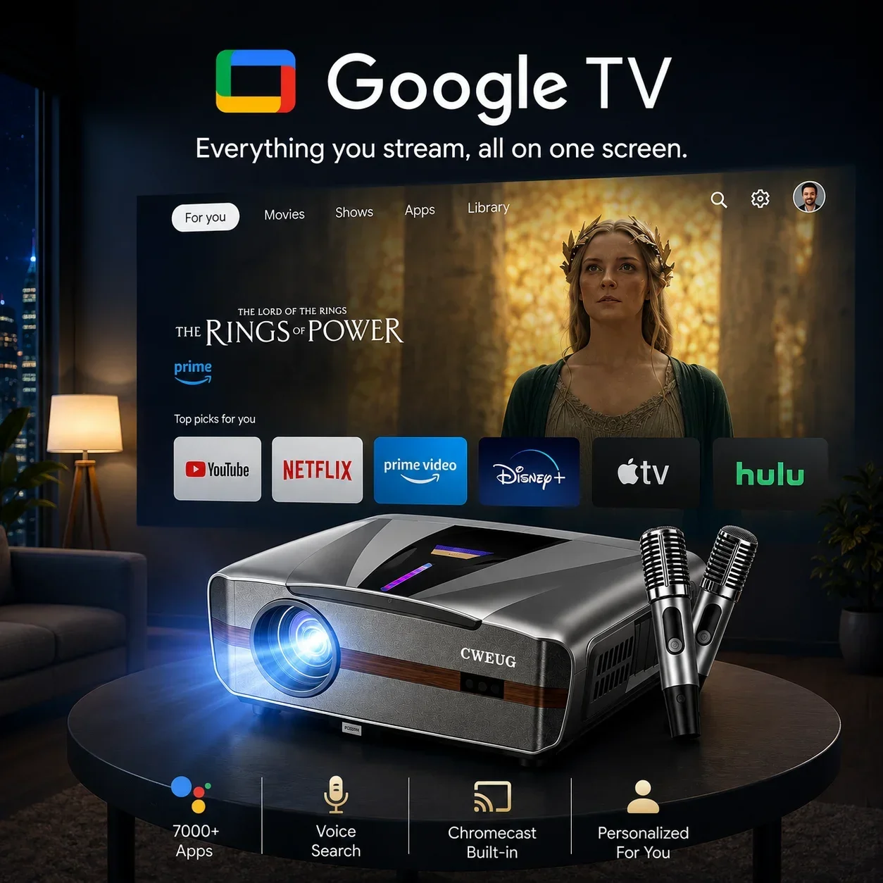 Nieuwe E9 4KUHD 4200ANSI proje - Home Cinema Karaoke Projector recensie en prijs
