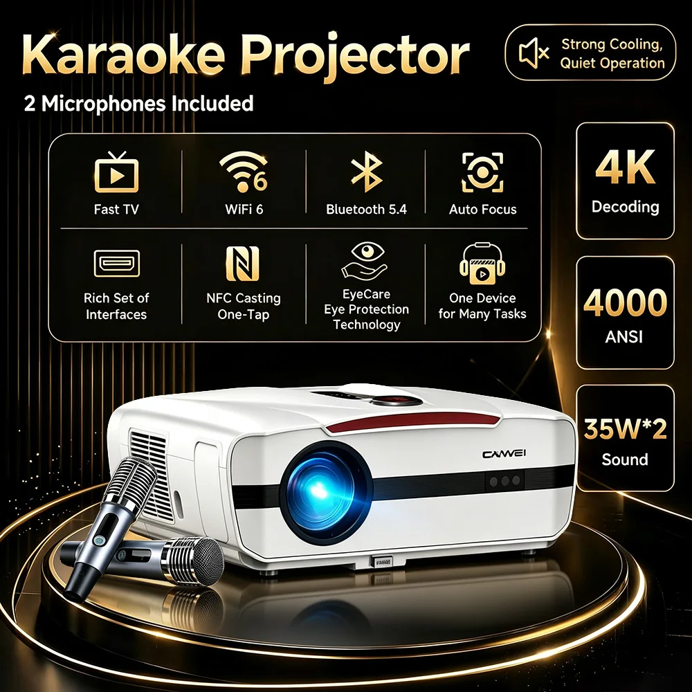 4K Projector 4000ANSI Karaoke  - Home Cinema Karaoke Projector recensie en prijs