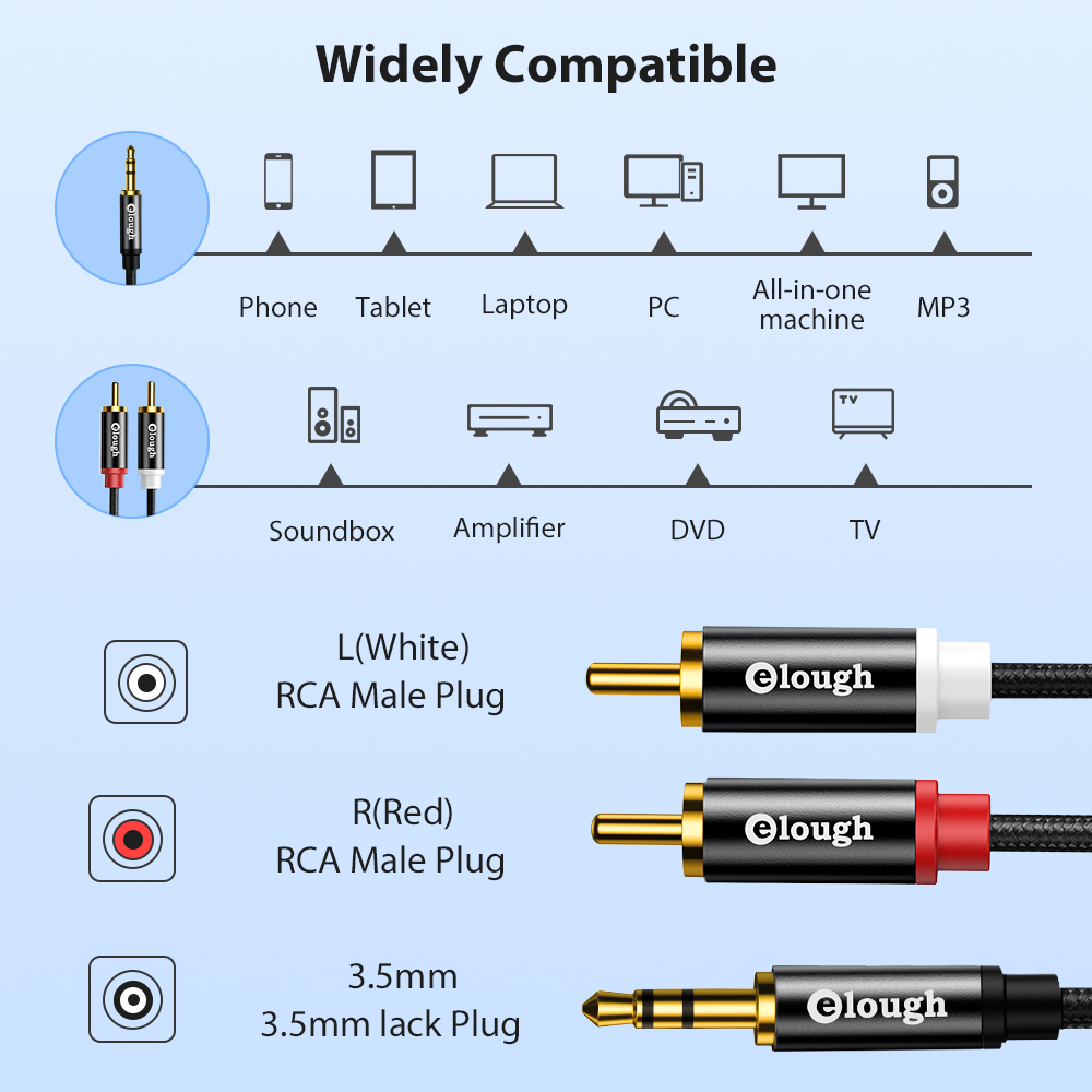 Elough Rca Kabel Aux Rca Luids - Home Cinema App recensie en prijs