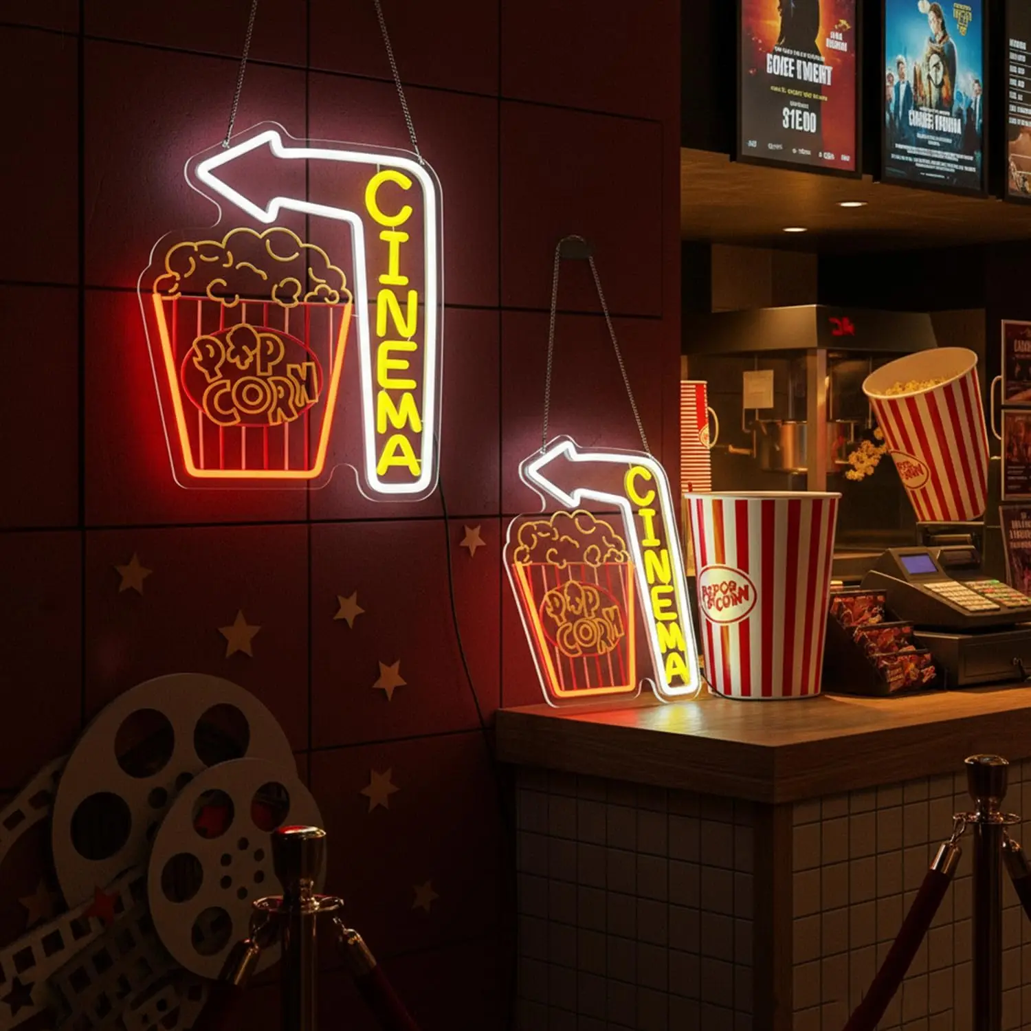 Cinema Popcorn Neonbord Kleurr - Home Cinema Wall Lights recensie en prijs